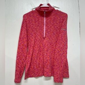 Columbia Vibrant Pink and Orange Quarter-Zip Pullover size large.